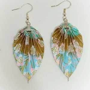 Leaf Earrings Tezome Yuzen