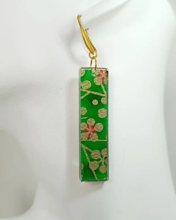 Washi Kin no Ume resin earrings - Image 2