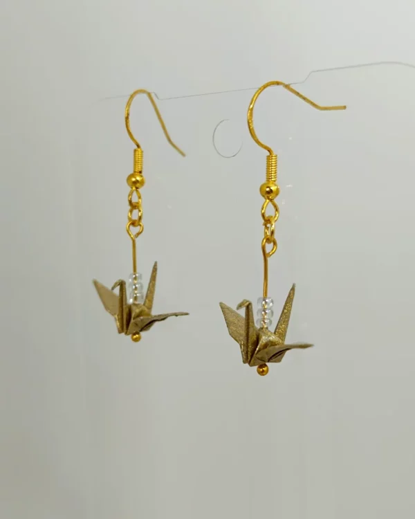 Orizuru Earrings Tissue-Foil gold