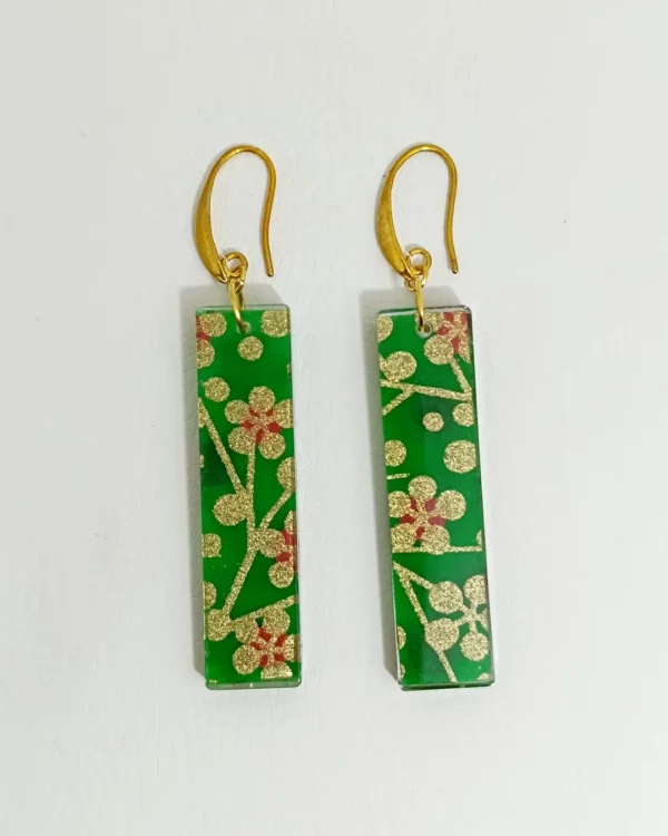 Washi Kin no Ume resin earrings