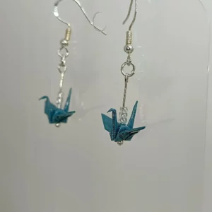 Orizuru Earrings Tissue-Foil blue