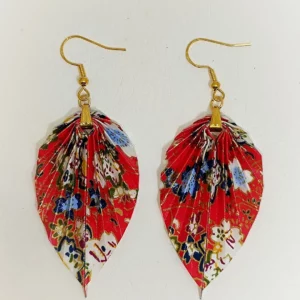 Leaf Earrings Tezome Yuzen