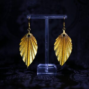 Leaf Earrings Washi Gold / Orecchini a foglia Washi Oro
