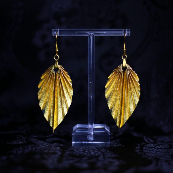 Leaf Earrings Washi Gold / Orecchini a foglia Washi Oro