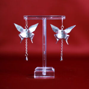 Origami Butterfly Pendant Earrings Silver - Orecchini a pendente Origami Farfalla Argento