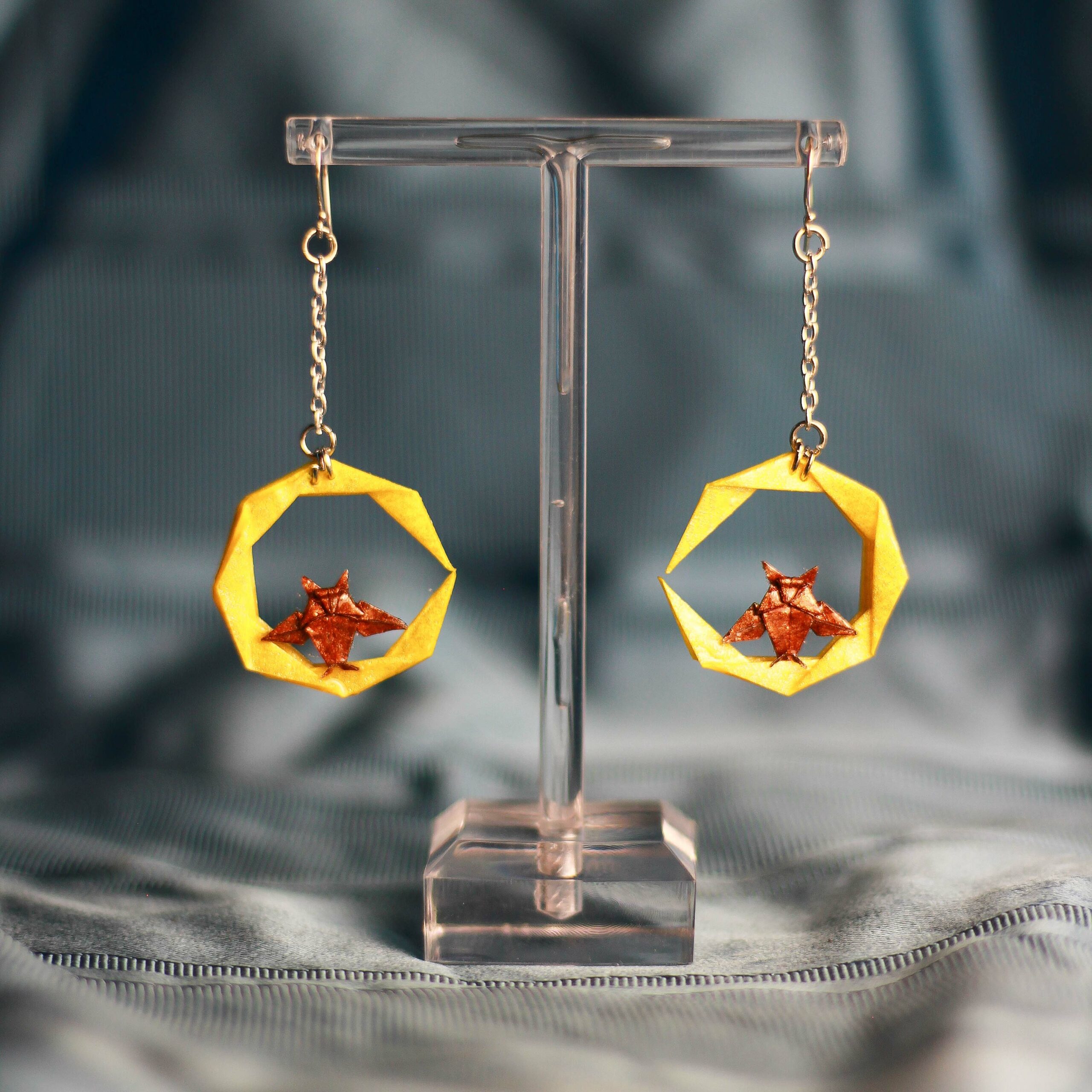 The Moon and the Owl pendant earrings