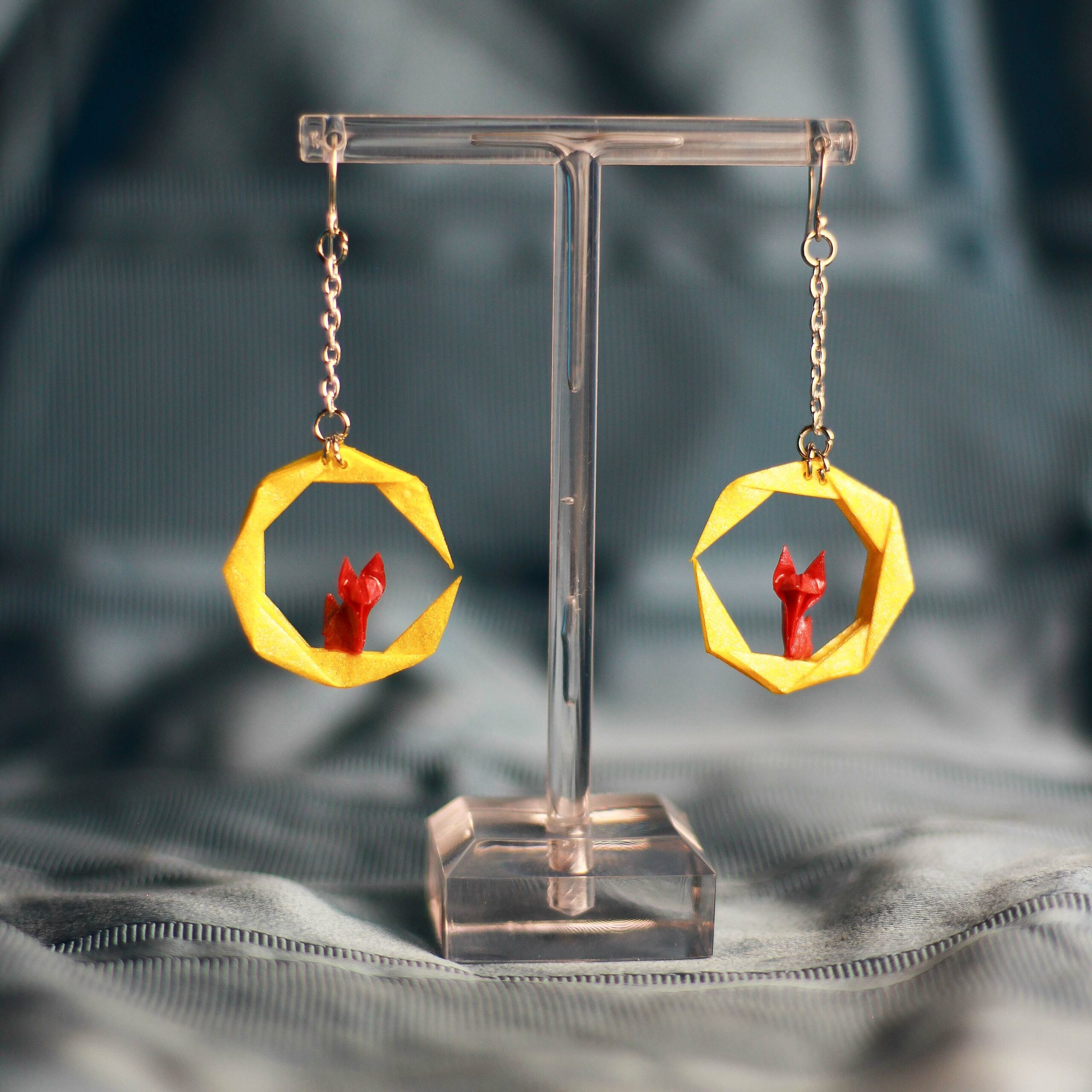 The Moon and the Fox pendant earrings