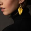 Leaf Earrings Washi Gold / Orecchini a foglia Washi Oro - Image 2
