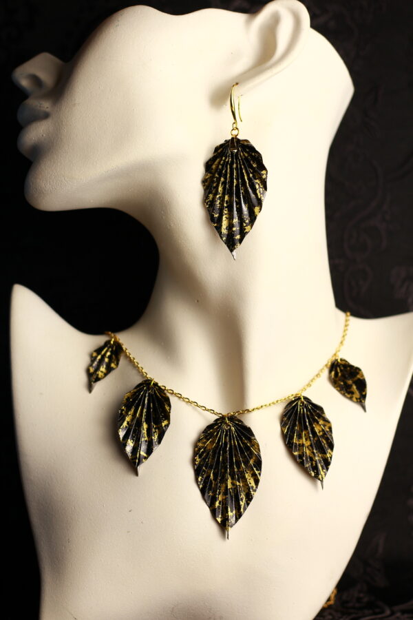 Parure Yuzen Chiyogami Black and Gold / Parure Yuzen Chiyogami Nero e Oro