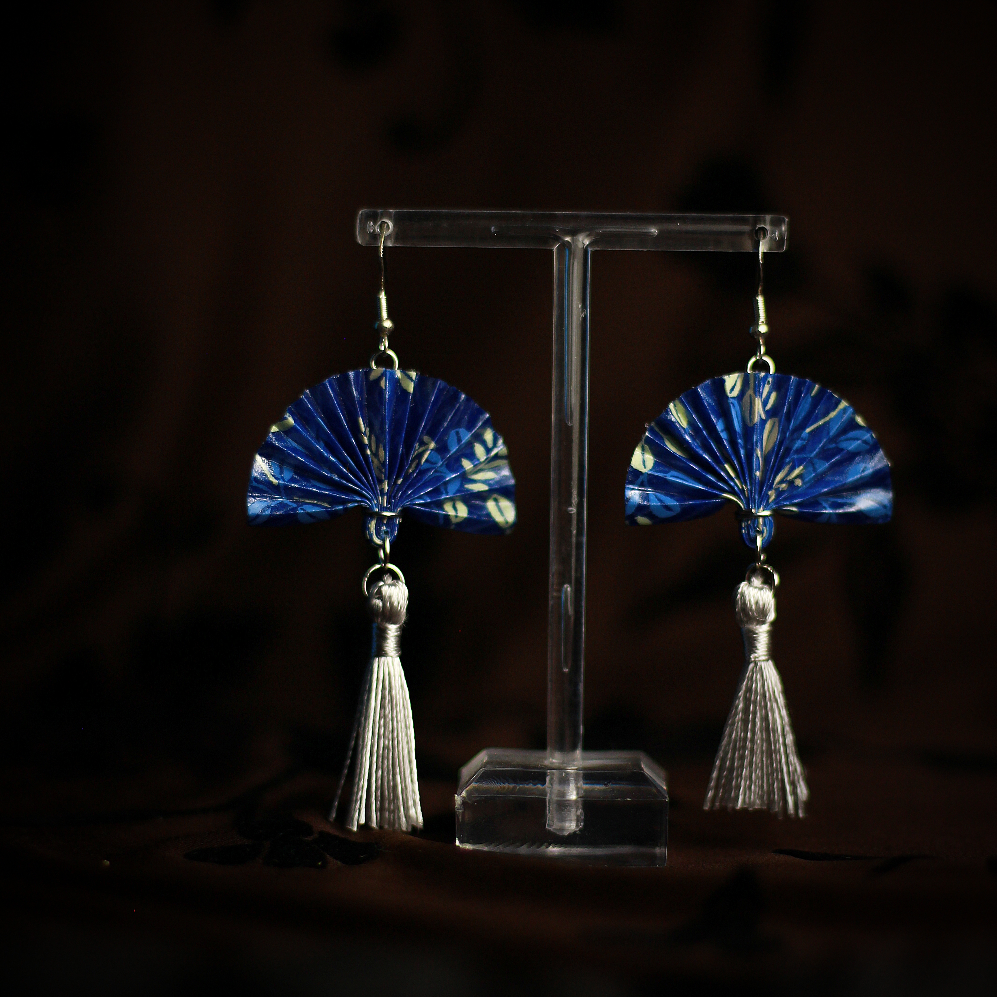Fan Earrings Chiyogami Yuzen Kyoto / Orecchini a Ventaglio Chiyogami Yuzen Kyoto