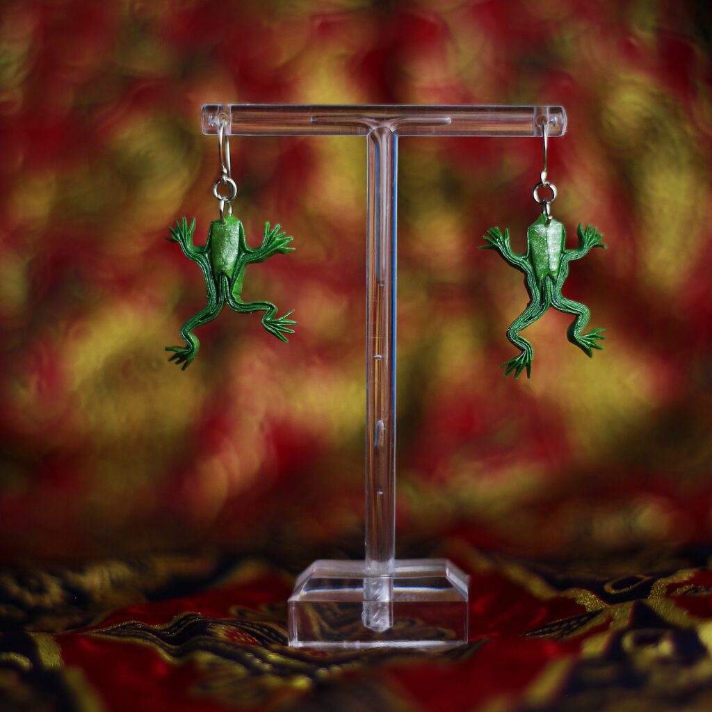 Bali Collection: Frog Origami Pendant Earrings / Collezione Bali: Orecchini a Pendente Rana Origami