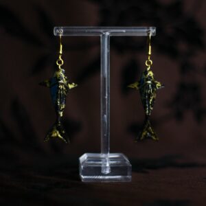 Koi Fish Origami Pendant Earrings Chiyogami Yuzen / Orecchini a Pendente Carpa Koi Origami Chiyogami Yuzen